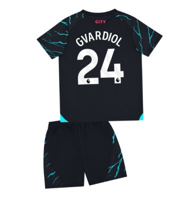 Maillot de foot Manchester City Josko Gvardiol #24 Troisième enfant 2023-24 Manches Courte (+ pantalon court)